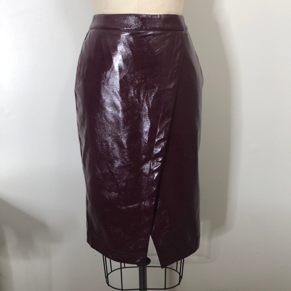 Express Burgundy Midi Skirt